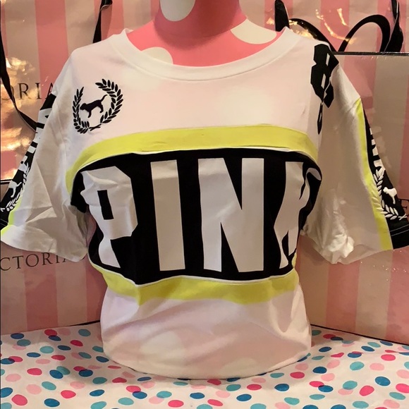 PINK Victoria's Secret Tops - PINK Short Sleeve Campus Crew